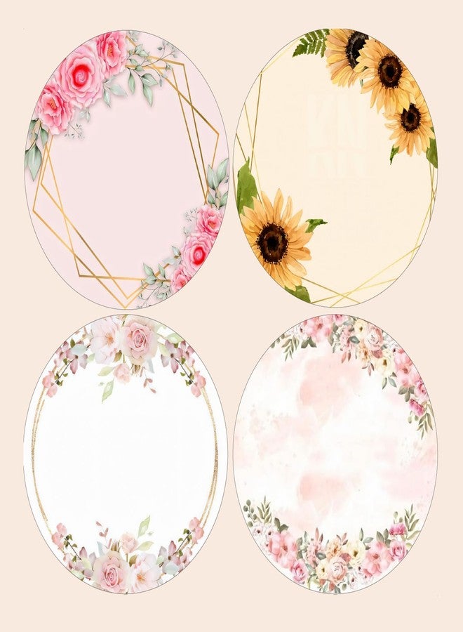 SLGIFT Vinyl Round Floral Theme Sticker, Self-Adhesive Vinyl Stickers, 40 Pieces, 2 x 2 Inches Round Sticker, 4 Unique Designs, R158 - Image 2